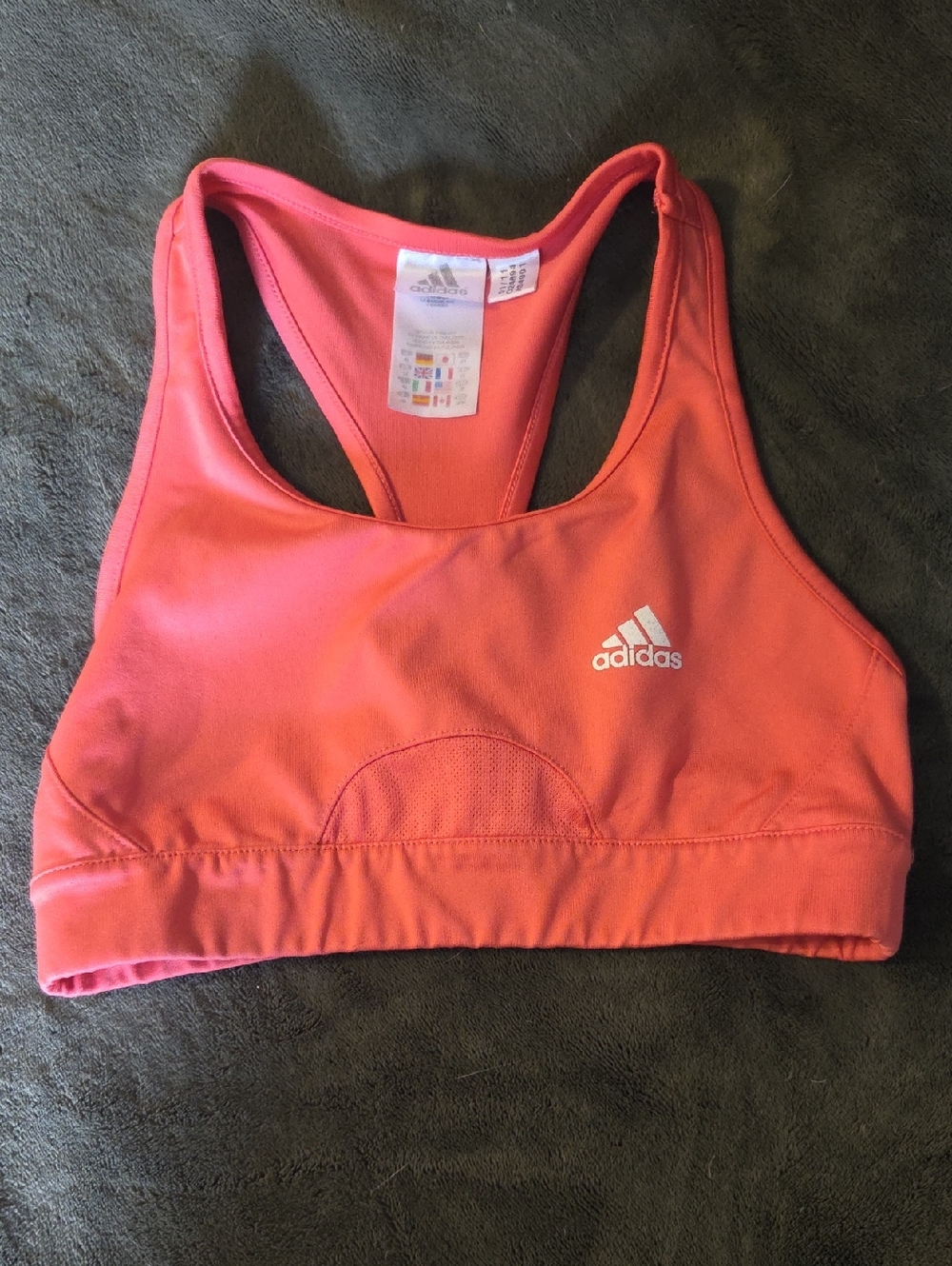 Adidas Coral Pink Sports Bra - Racerback Activewear